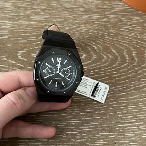 EXPRESS black leather band watch mens